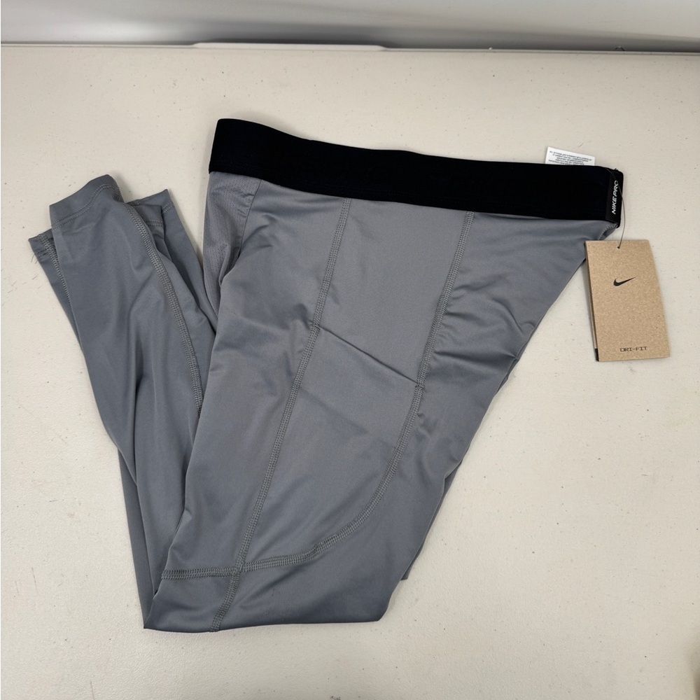 Nike Pro Men's Dri-FIT 3/4 Length Fitness Tights Grey Small Compression Training